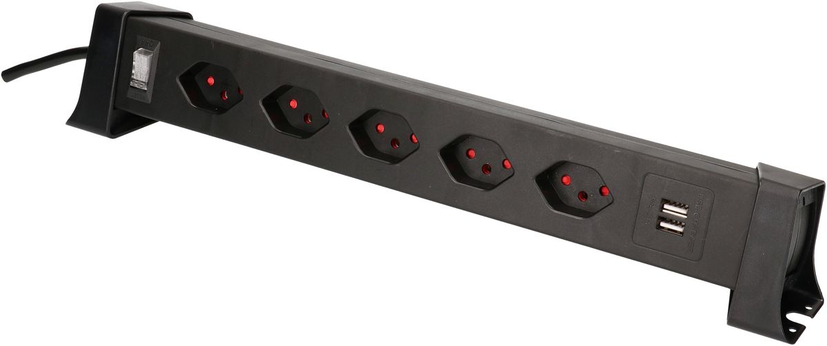 Support noir pour multiprise Safety Line