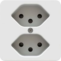 prise 2x type 13 insert avec plaque frontale priamos blanc