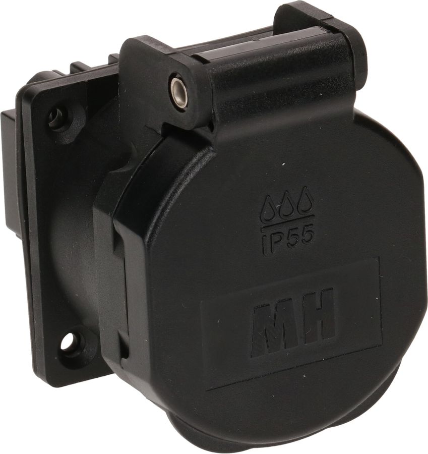 prise à encastrer 1x type 21 L+N IP55 noir