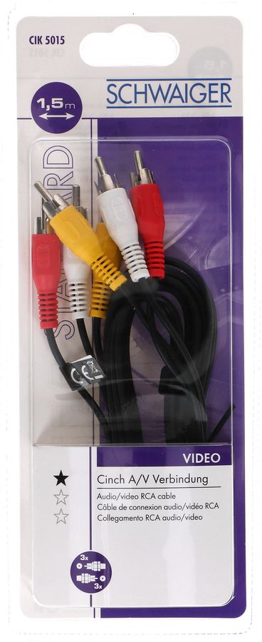 câble de connexion vidéo 1.5m noir