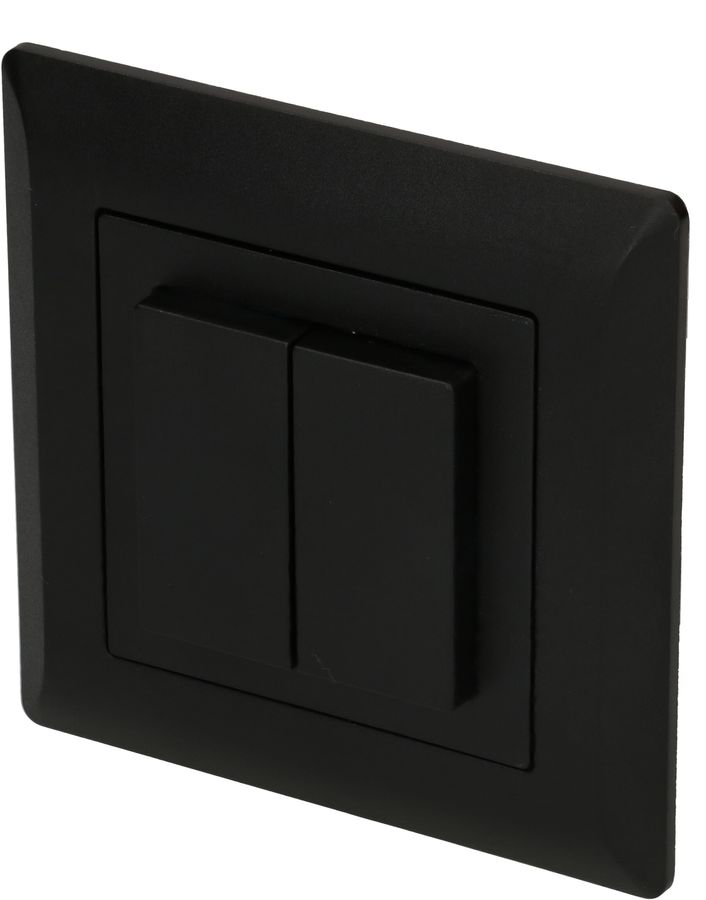 Doppel-Druckschalter Schema3+3 UP Kallysto schwarz