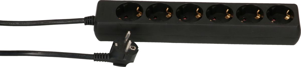 multiprise 6x Schuko noir 1.4m
