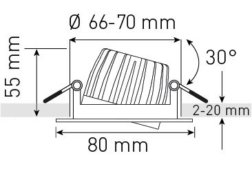 spot encastré à LED small blanc 3000K 600lm 36°