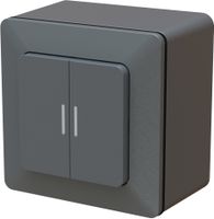 bouton-poussoir double NO/NF 2x illuminé AP priamos anthracite