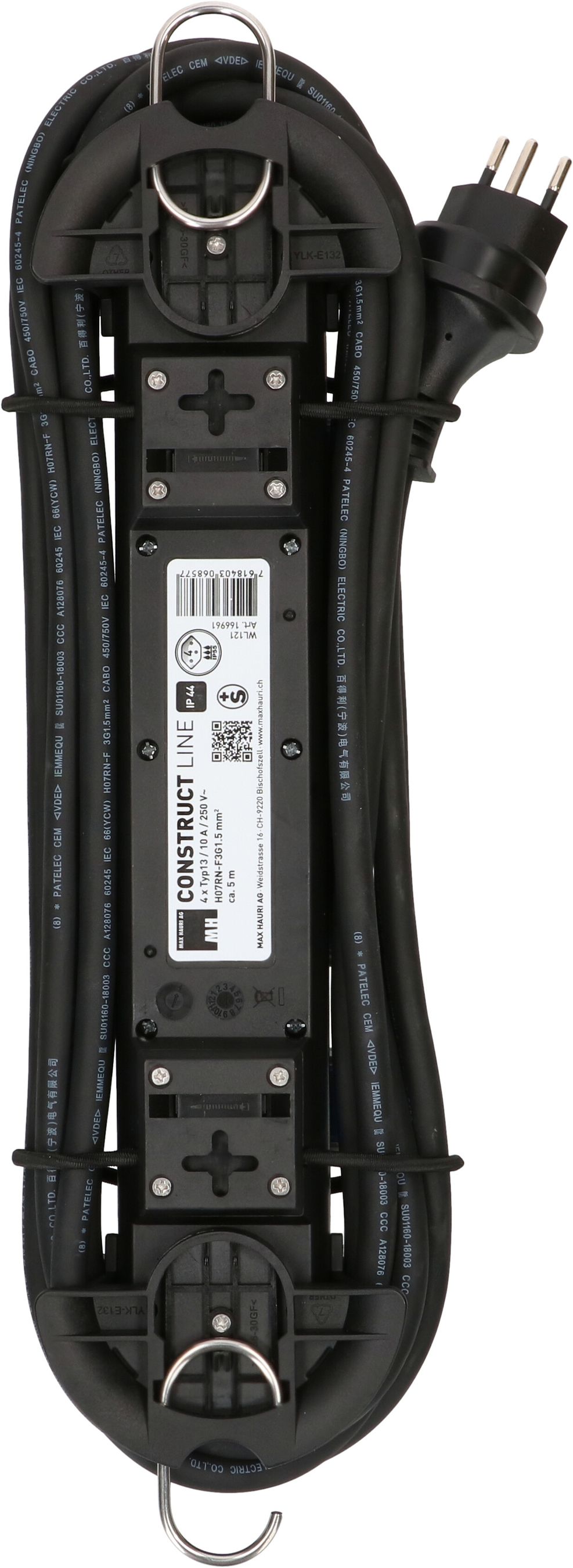 multiprise Construct Line 4x type 13 IP55 noir/bleu 5m