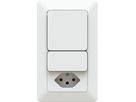combinaison interrupteur s3 / s3/type 13 ta.2x1 AP priamos blanc