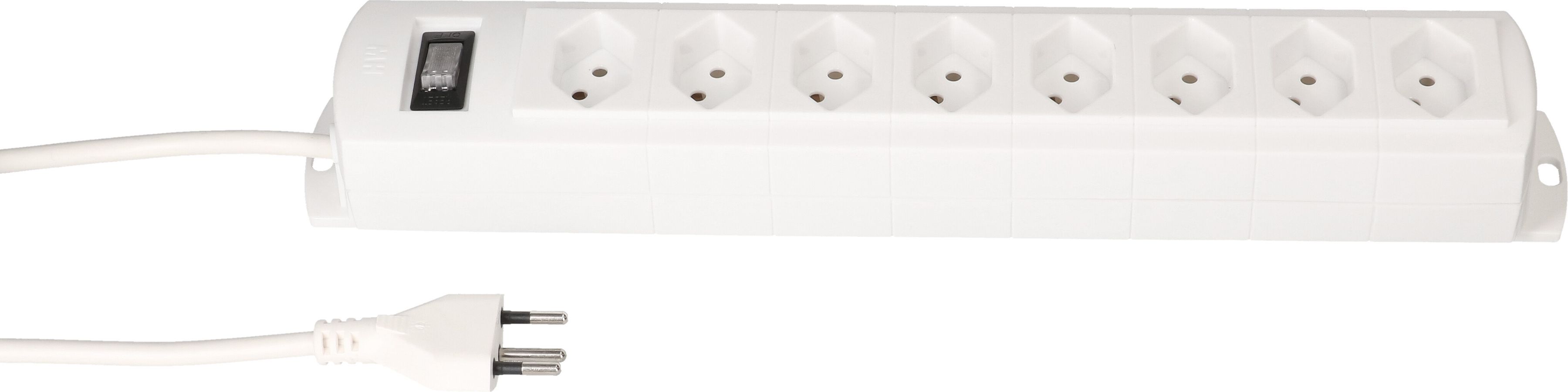 multiprise Prime Line 8x type 13 blanc interrupteur 3m