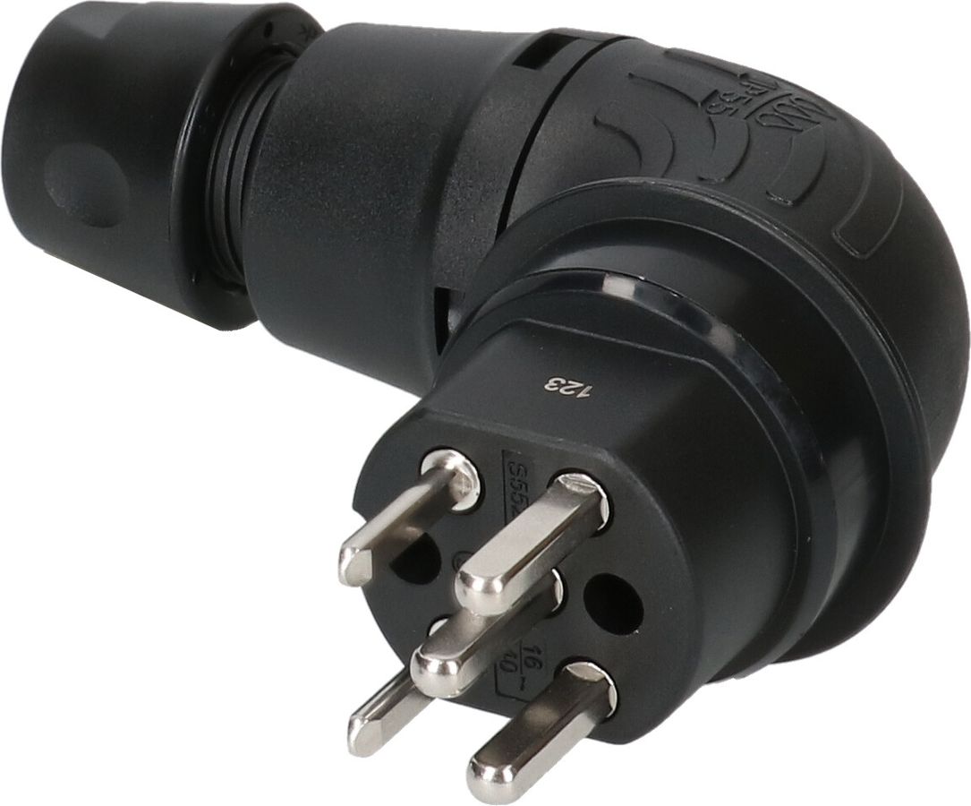 fiche TH type 25 coudée 5 pôles noir IP55