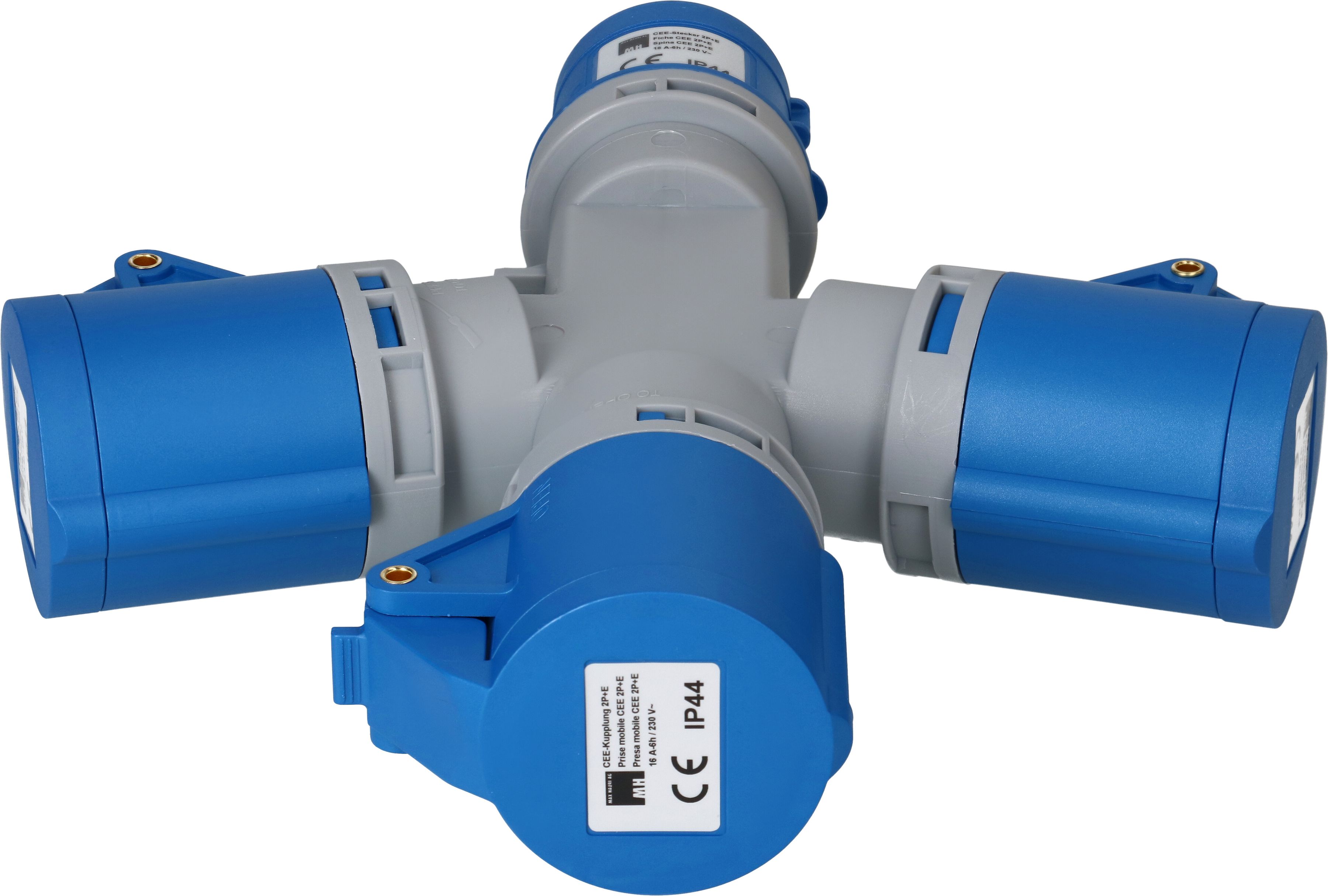 distributeur en étoile 1x CEE16 fiche 3x CEE16 prises 230V IP44