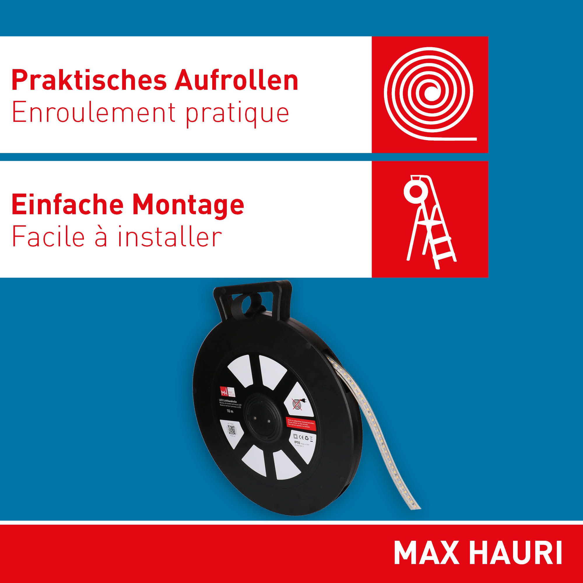 LED Lichtbandrolle 10m 2-seitig 360° 4000K 8600lm IP55