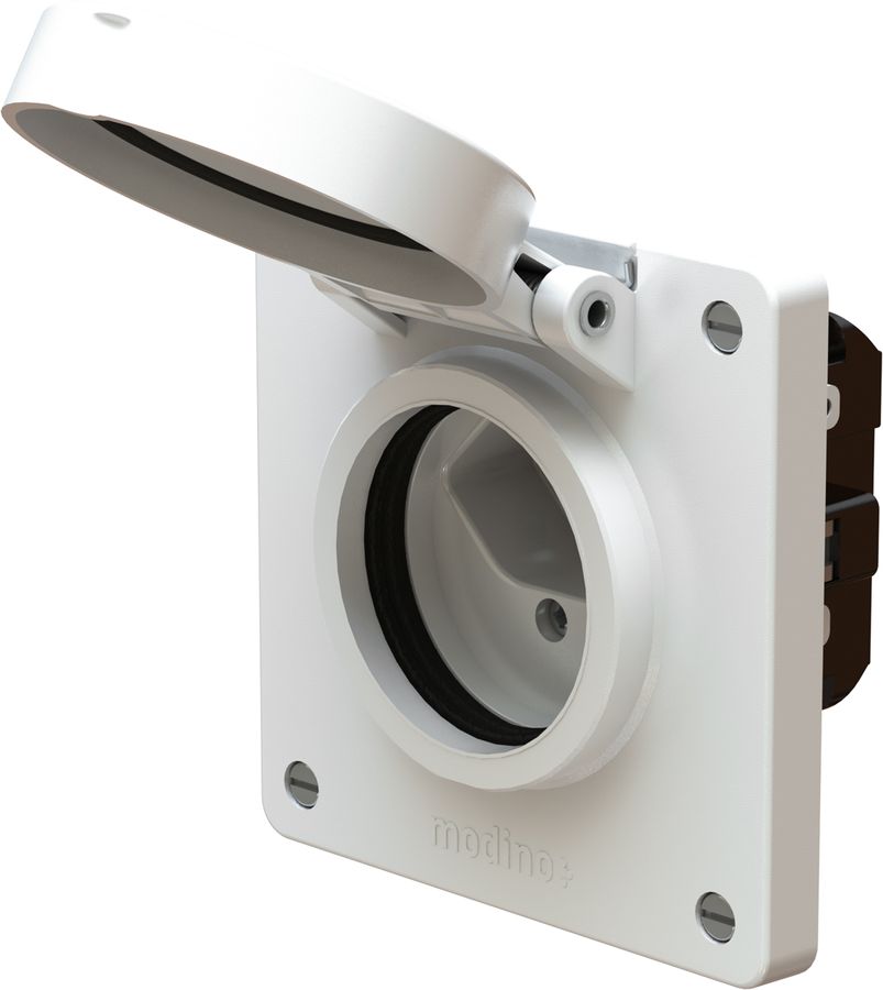 presa 1x tipo 13 inserto con set frontale exo IP55 bianco