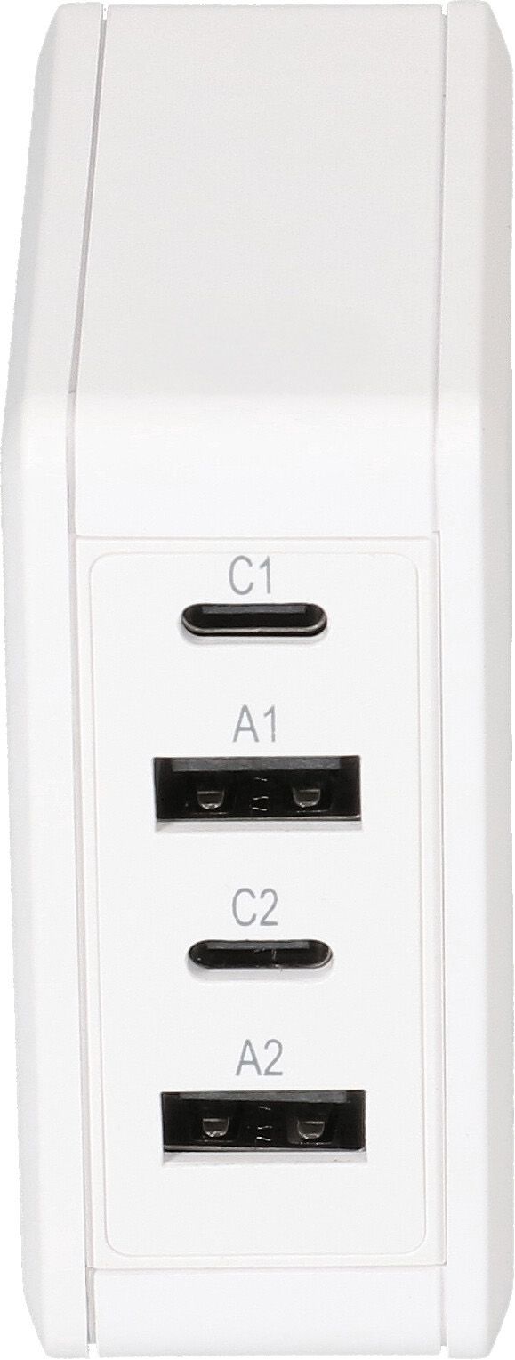 adaptateur de charge rapide USB 2x USB-C PD 2x USB-A 65W blanc