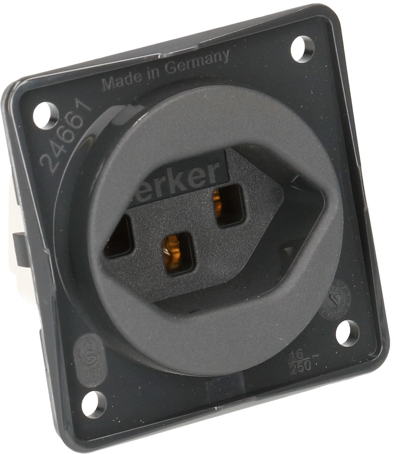 prise 1x type 23 appareil avec plaque frontale Berker Integro ant