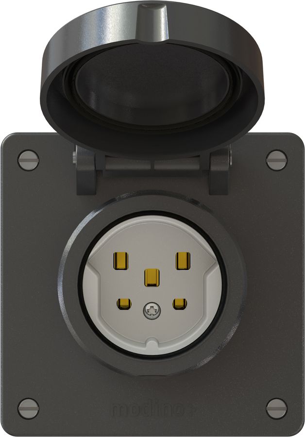 prise 1x type 25 AP exo IP55 noir