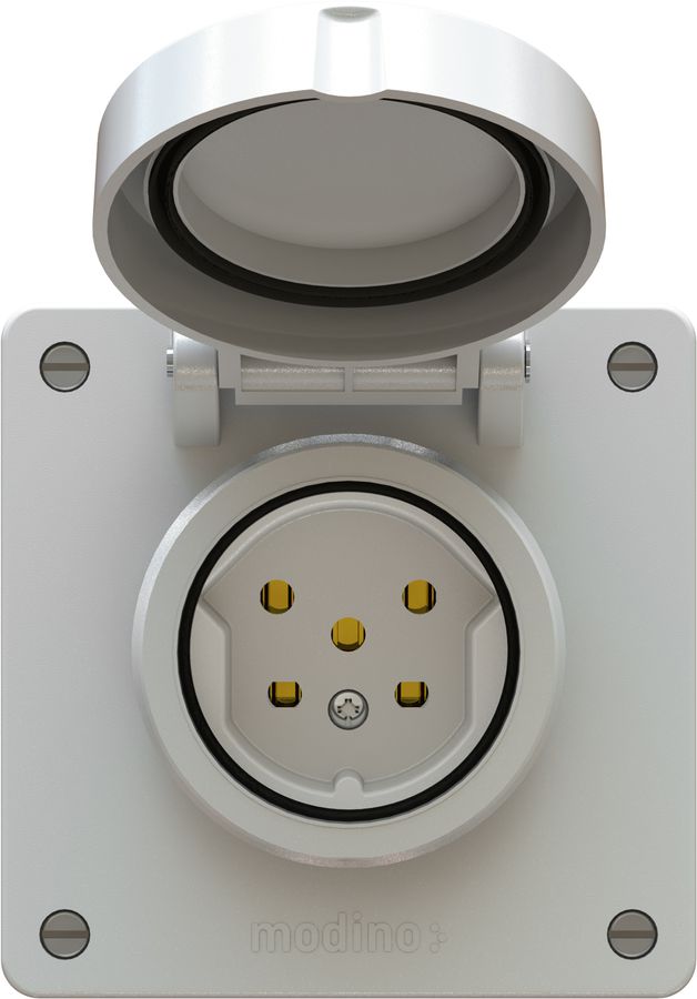 prise 1x type 15 ENC exo IP55 gris clair