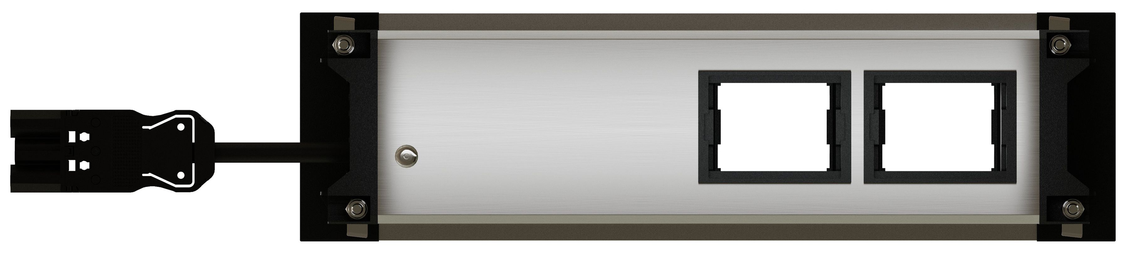 INTRO2.0 bloc multiprise anodisé 1x type 13 1x USB-C 60W 2x vide