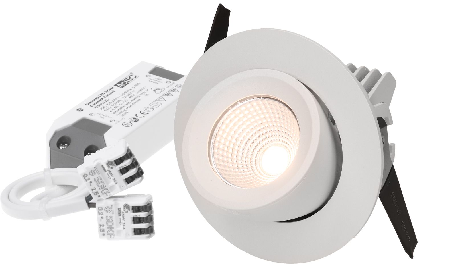 spot encastré à LED TURN Ø92 blanc 3000K 960lm 50°