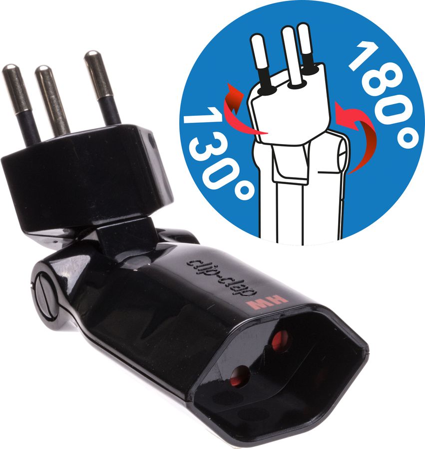 multi adaptateur clip-clap 1x type 13 3 pôles noir BS