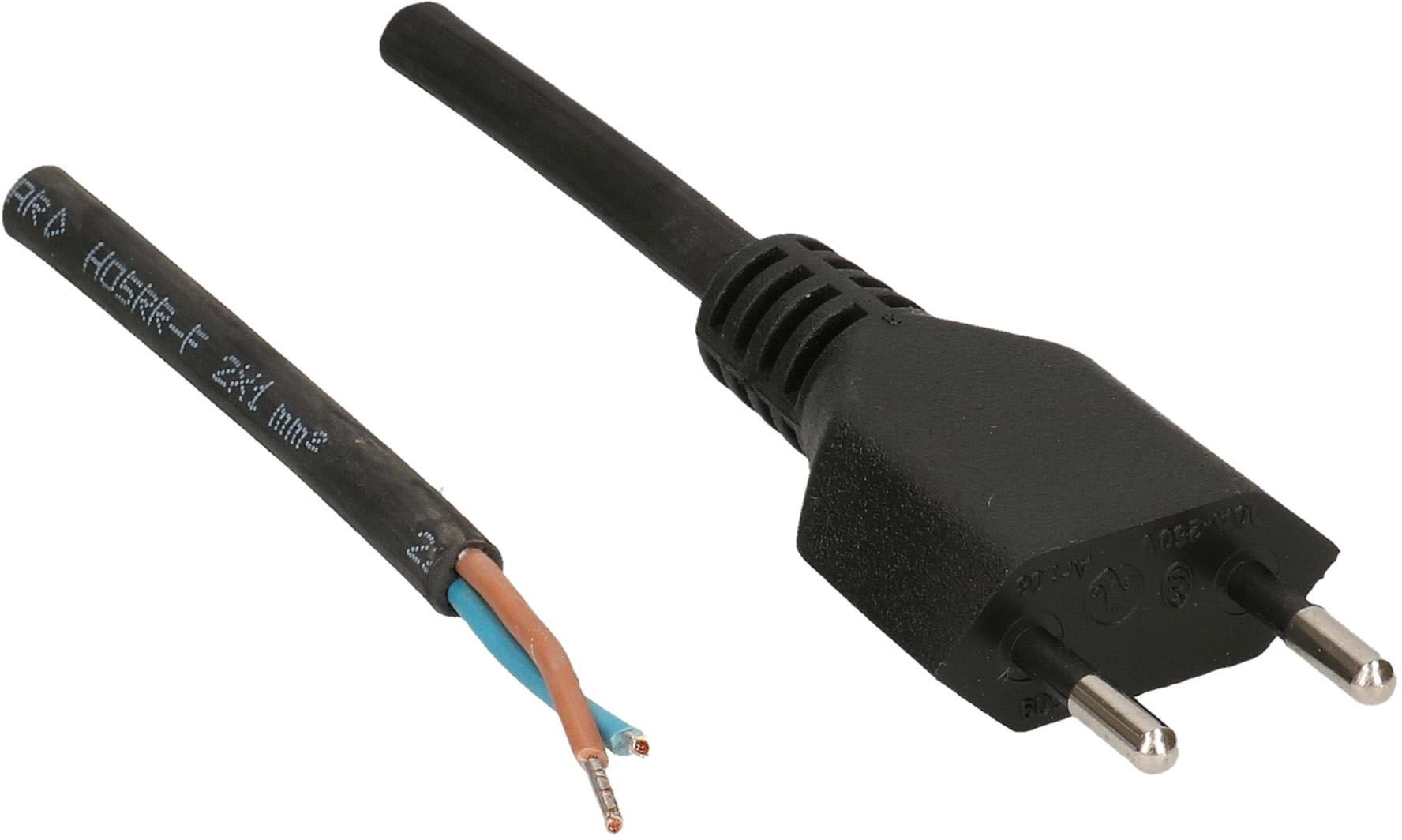 GD-Netzkabel H05RR-F2X1.0 5m schwarz Typ 11