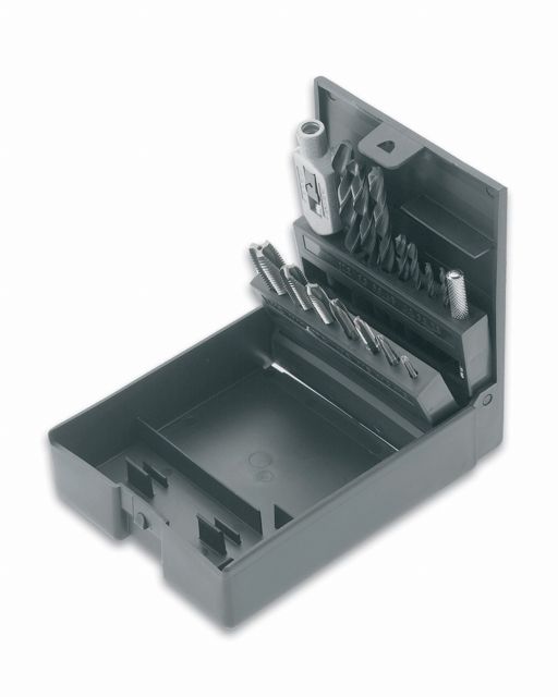 HSS-Gewindebohrer Direktschneider-Set M3-12 in Metallkassette