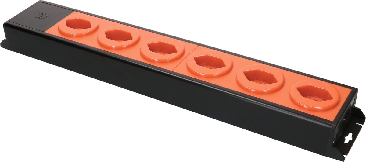 multiprise Power Line 6x type 23 noir/orange