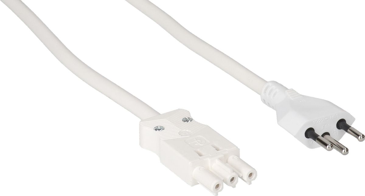 câble de raccordement TD H05VV-F3G1.5 1m blanc type 12 / AC 166