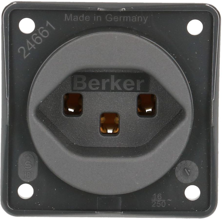 prise 1x type 23 appareil avec plaque frontale Berker Integro ant