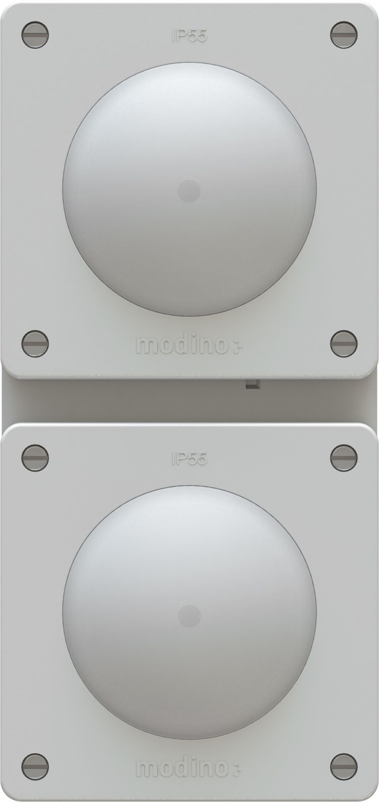 combinazione interru. s3 illu. / s3 illu. dim.2x1 AP exo IP55 gr