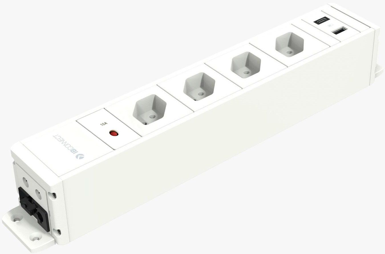 CUBO bloc multiprise blanc 4x type 13 1x USB-A/C