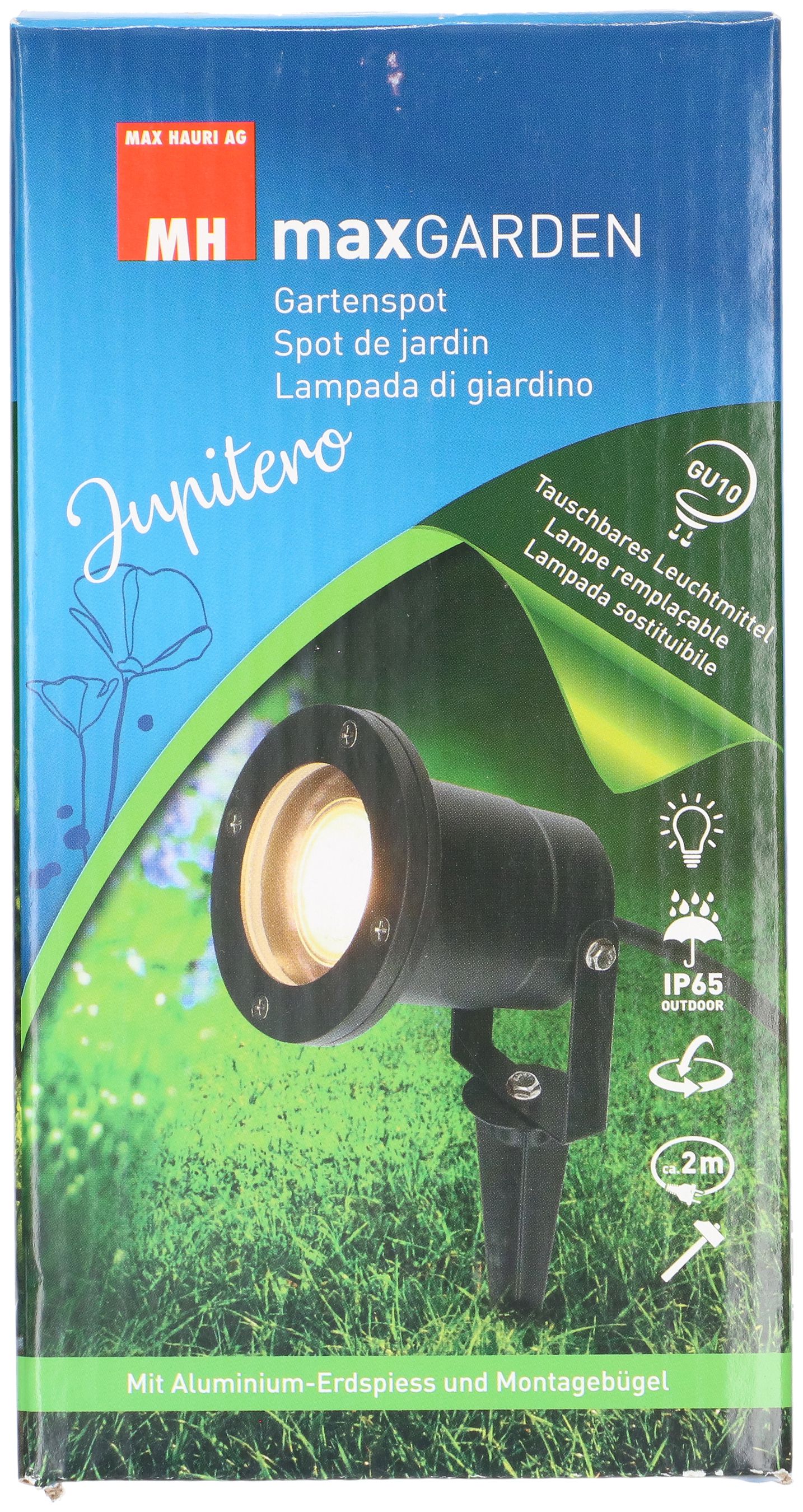 Gartenspot Jupitero / ALU sw IP65 / GU10 Fassung / Typ 13