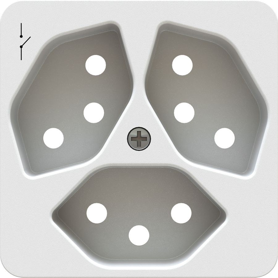 prise 3x type 13 1S plaque frontale priamos blanc