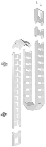 garniture serpentine de câble 1 Qube 1.27m blanc RAL9003