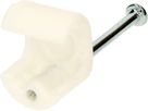 set bride à clouer 6x9mm blanc pour câble plat / 100 pièces