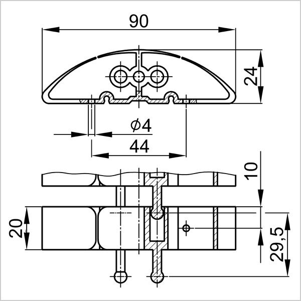 maillon de fixation Easy-Fix-Pro argent RAL9006