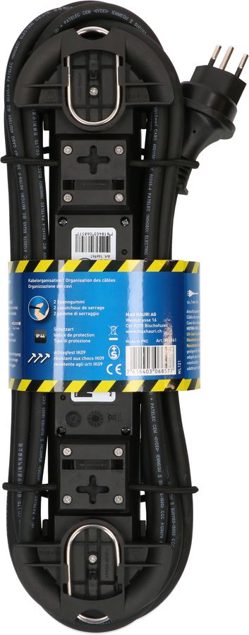 multiprise Construct Line 4x type 13 IP55 noir/bleu 5m