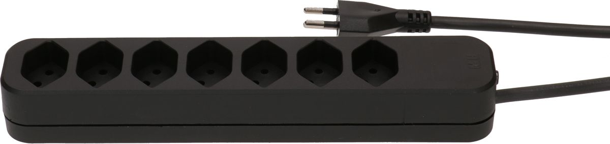 multiprise Swiss Line 7x type 13 noir 5m