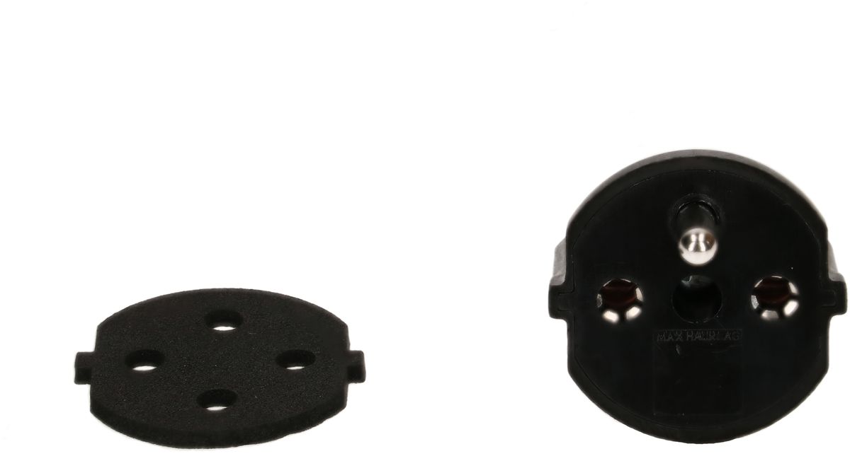 adaptateur fixe type 12 / Schuko CEE 7/7 avec joint noir