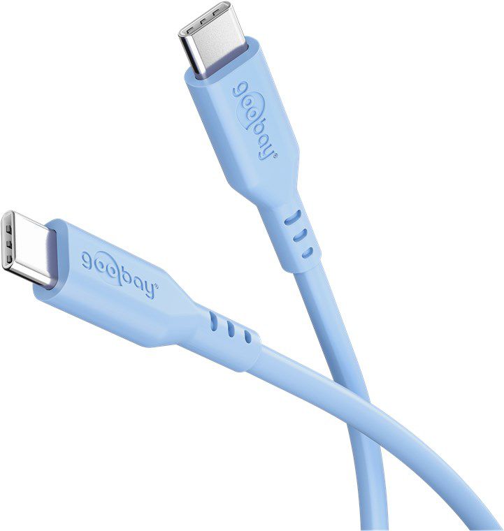 câble de recharge USB-C silicone 1.5m bleu