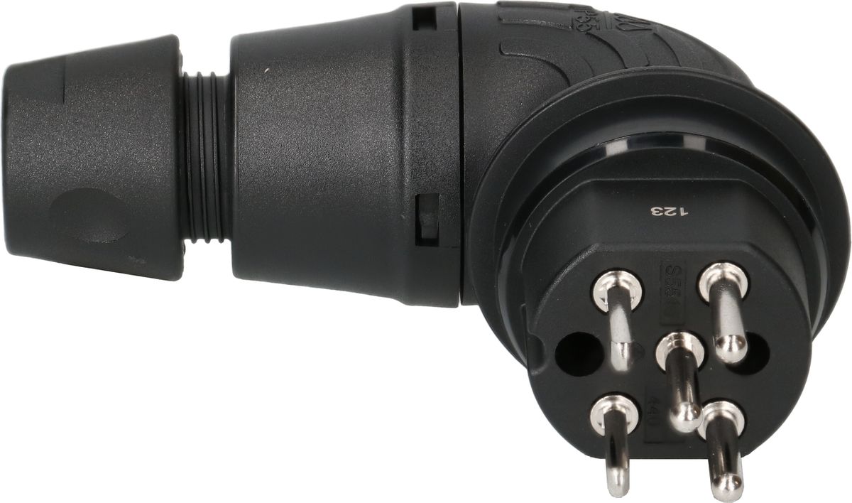 fiche TH type 15 coudée 5 pôles noir IP55