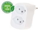 multi adaptateur ADAPT 2x type 13 blanc rotatif Green+Fair
