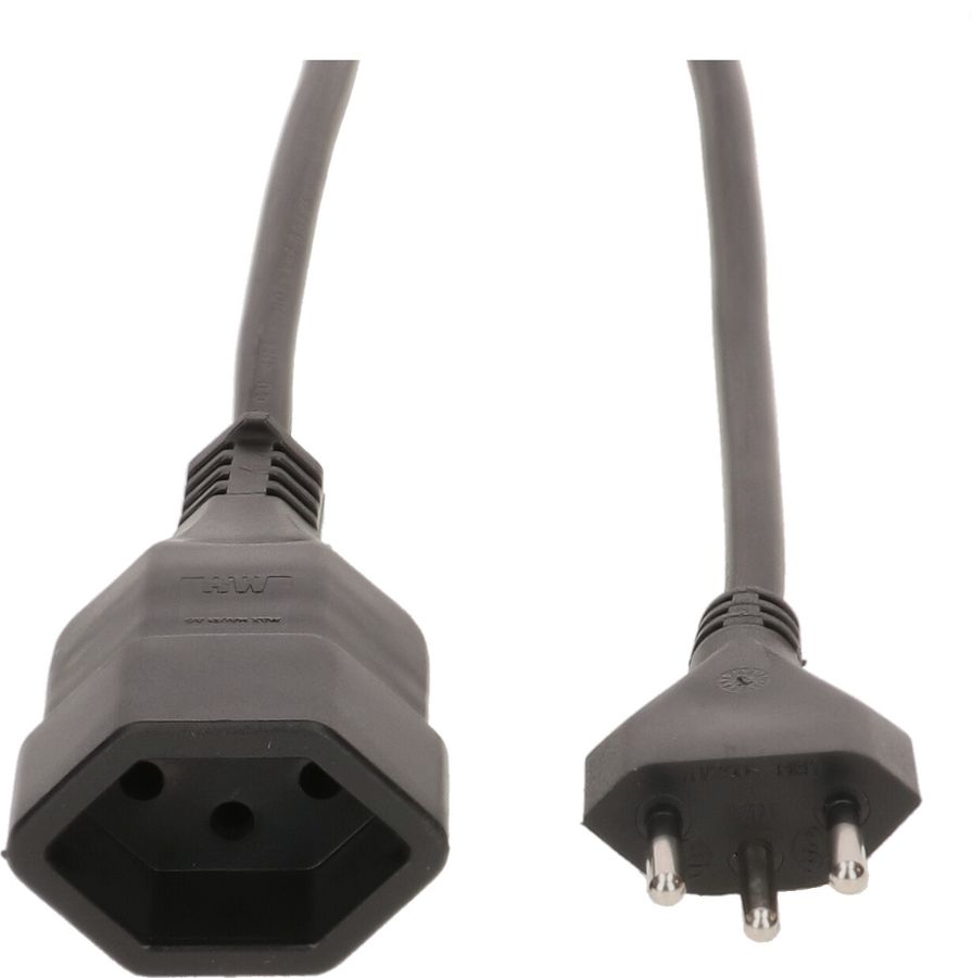 Rallonge TD H05VV-F3G1.0 1.0m noir type 12 / type 13