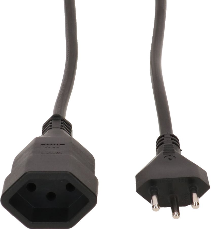 Rallonge TD H05VV-F3G1.0 4m noire type 12 / type 13