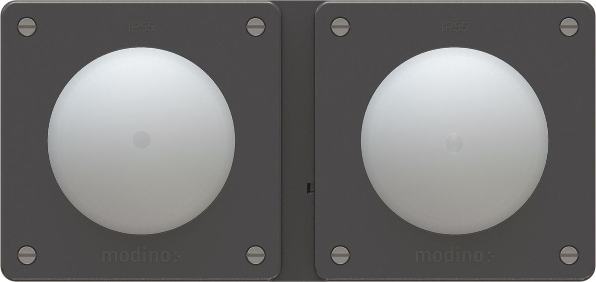 combinazione interru. s3 illu. / s3 illu. dim.2x1 AP exo IP55 ne