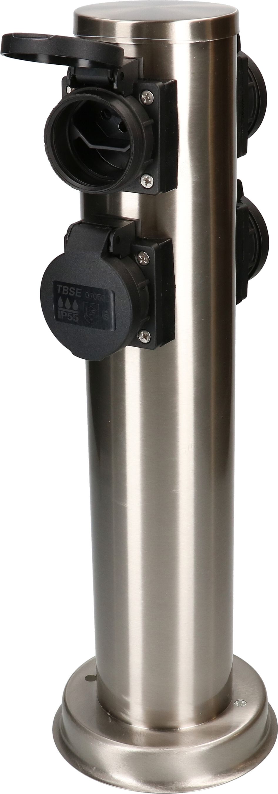 colonne de prises de jardin 4x type 13 IP55 rond acier