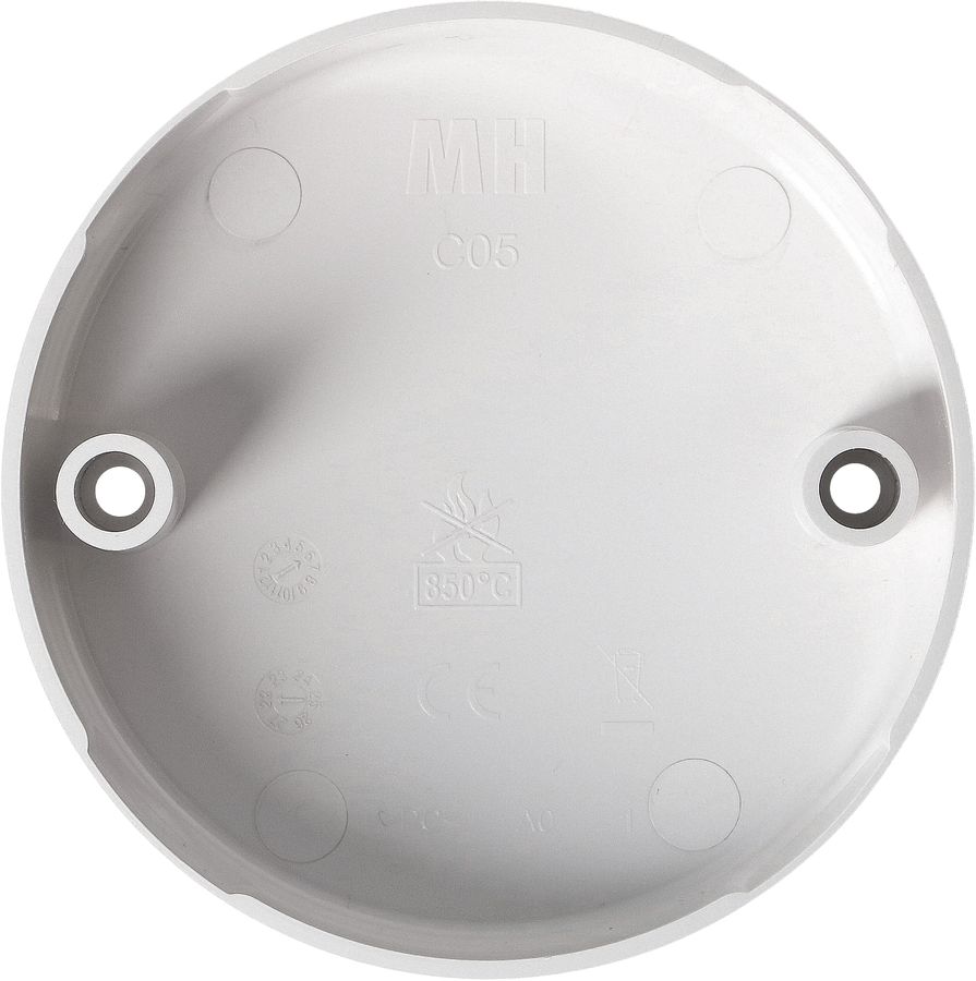 rosette de plafond rond 2 trous de fixation blanc