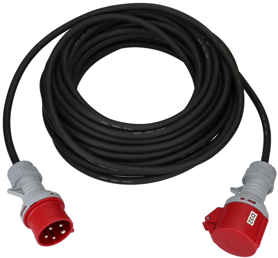 rallonge CEE H07RN-F5G1.5 noir 20m IP44 5 pôles