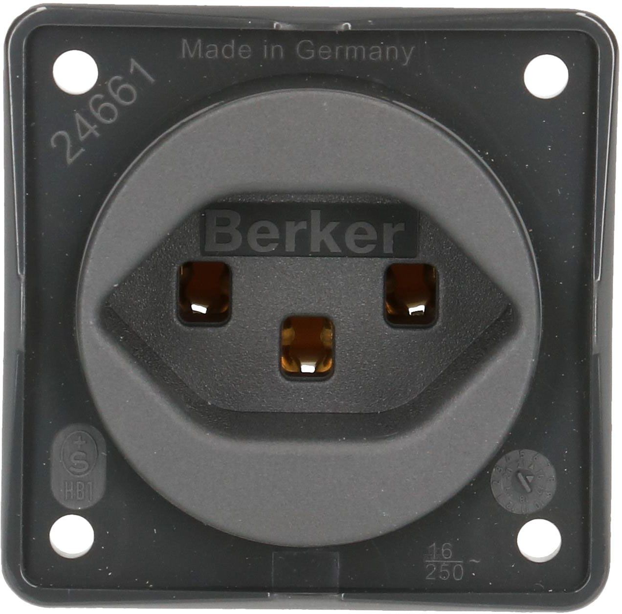 prise 1x type 23 appareil avec plaque frontale Berker Integro ant