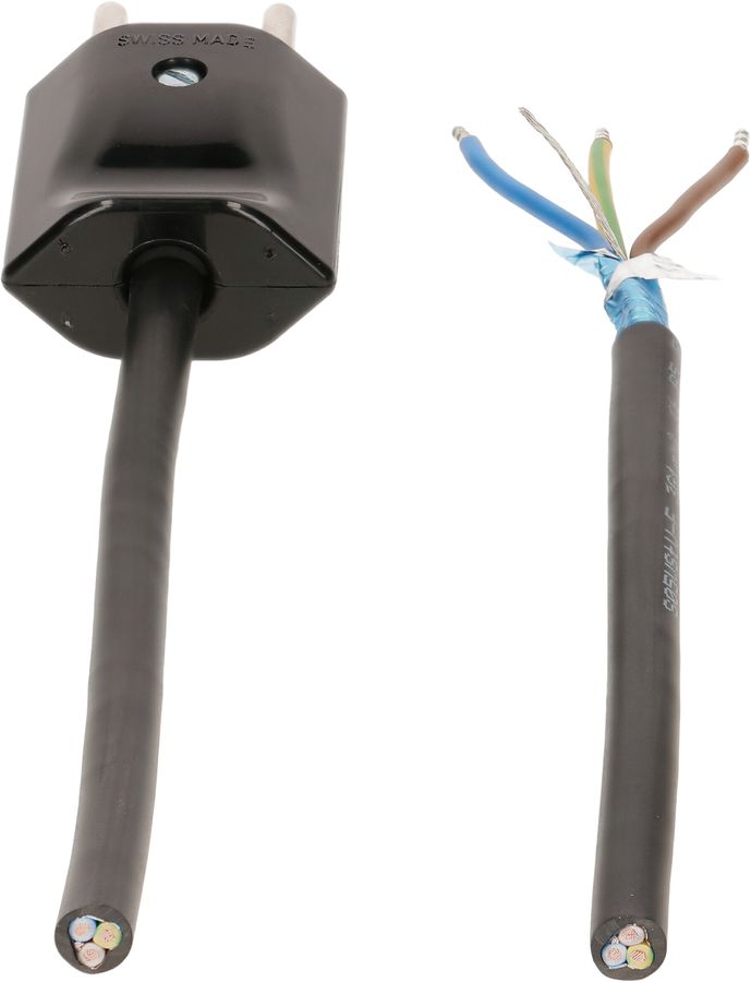 Câble secteur 3G1.0 3m noir blindé avec type 12 fiche