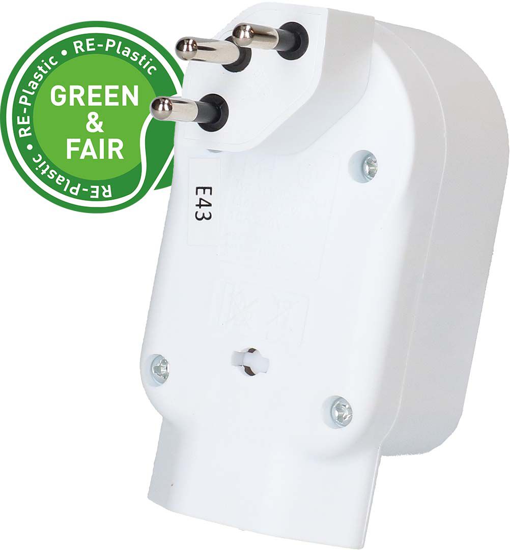 multi adaptateur ADAPT 2+1x type 13 blanc rotatif Green+Fair