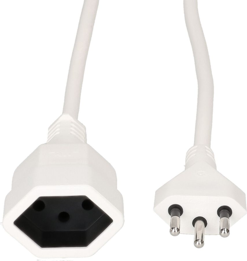 Rallonge TD H05VV-F3G1.0 1.0m blanc type 12 / type 13